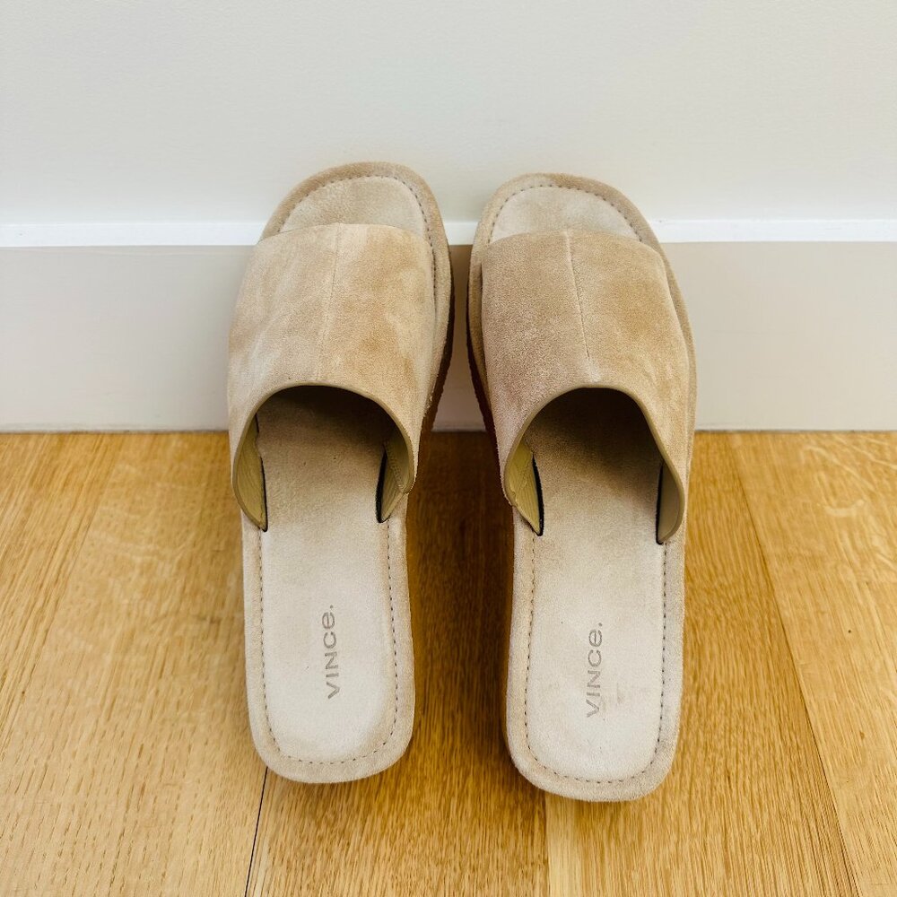 Vince Palley Suede platform slids